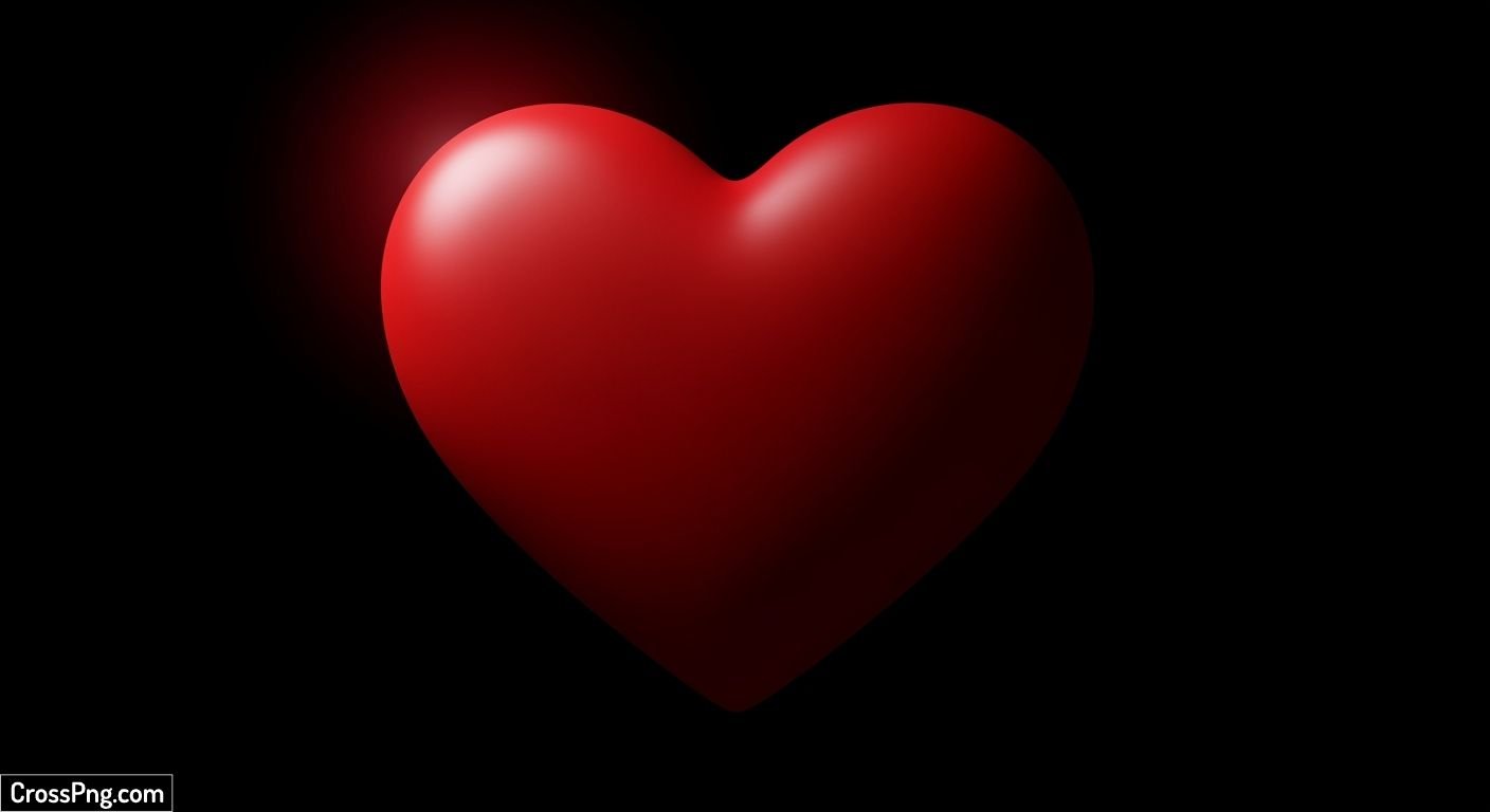 Red heart in black background image 2