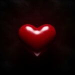 Red heart in black background image 3