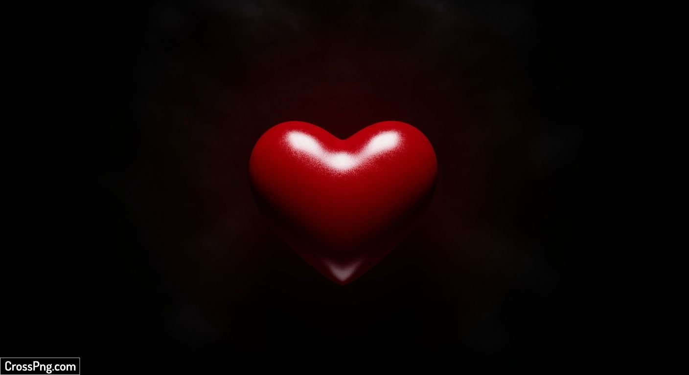 Red heart in black background image 3