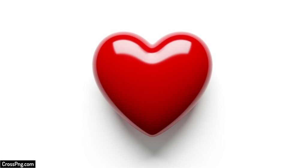 Red heart on white background image