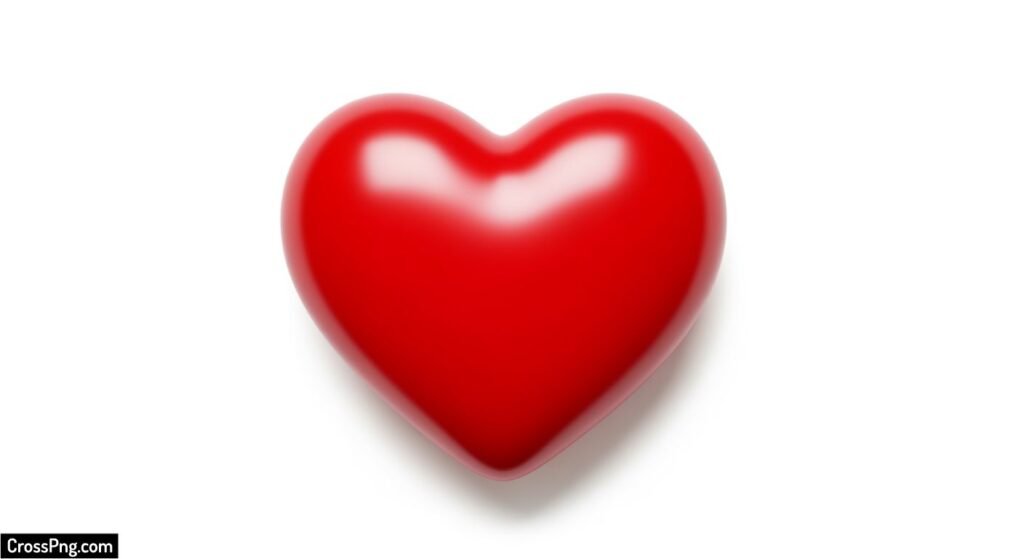 Red heart on white background image
