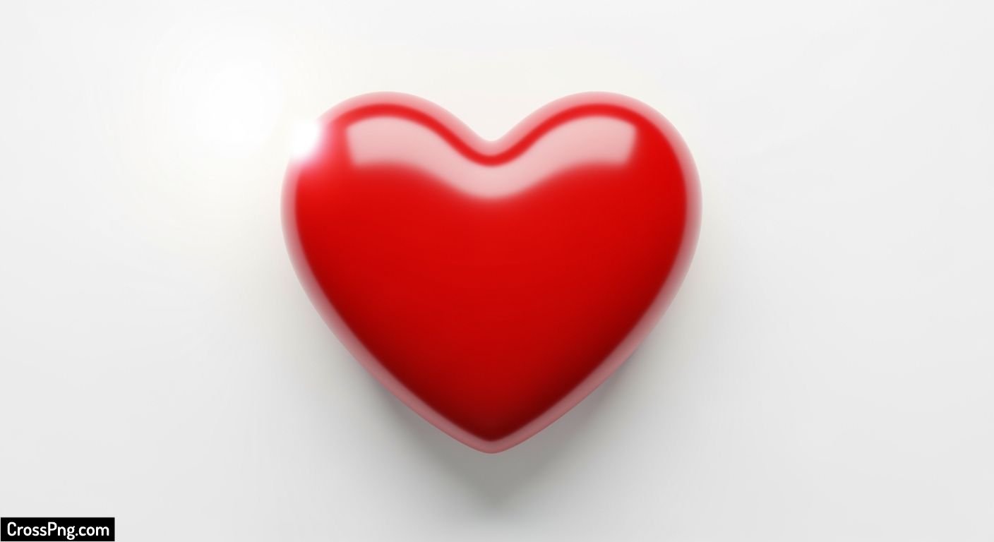 Red heart on white background image 2