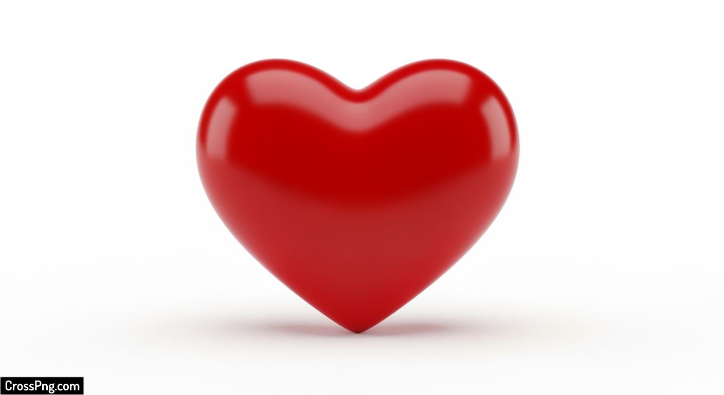 Red heart on white background image 3