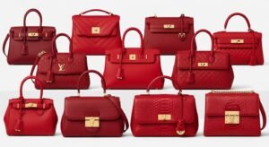 Red luxuru handbags white image 2
