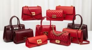 Red luxuru handbags white image 3