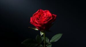 Red rose and black background image