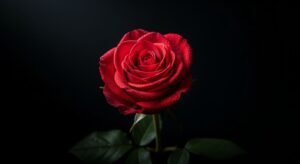 Red rose black background image