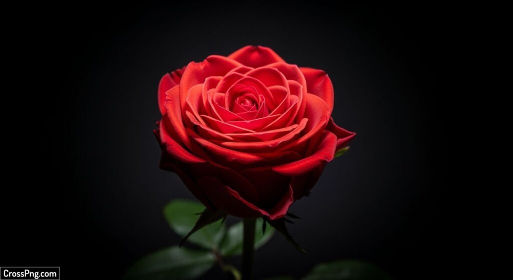 Red rose black background image 3