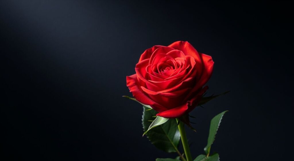 Red rose on a black background image
