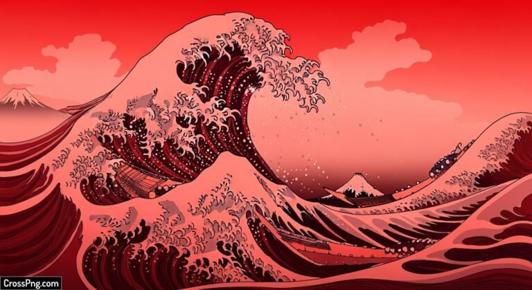 Red wave background image 2