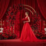 Red wedding background image