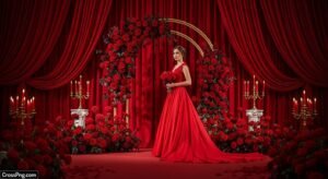 Red wedding background image