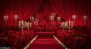 Red wedding background image 3