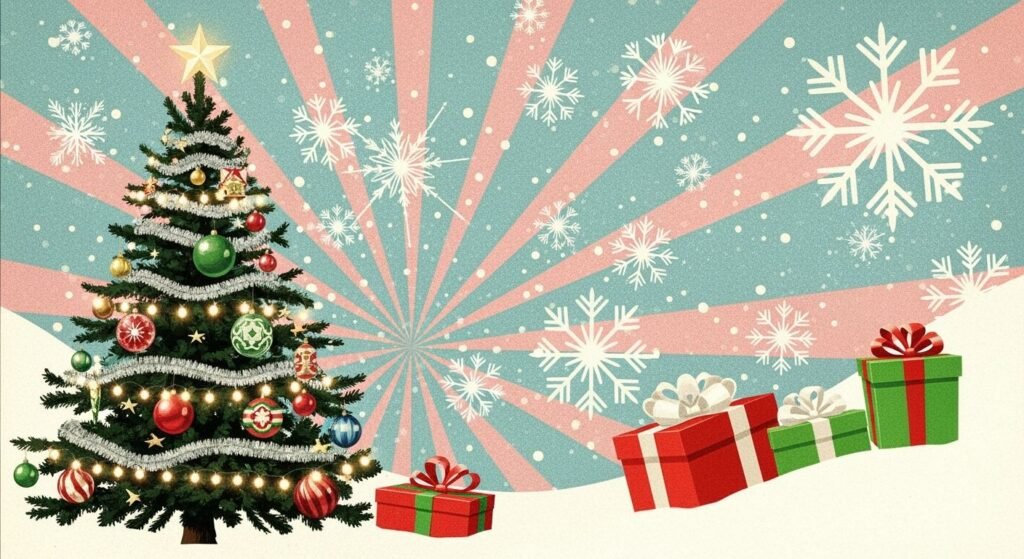 Retro christmas background image 3