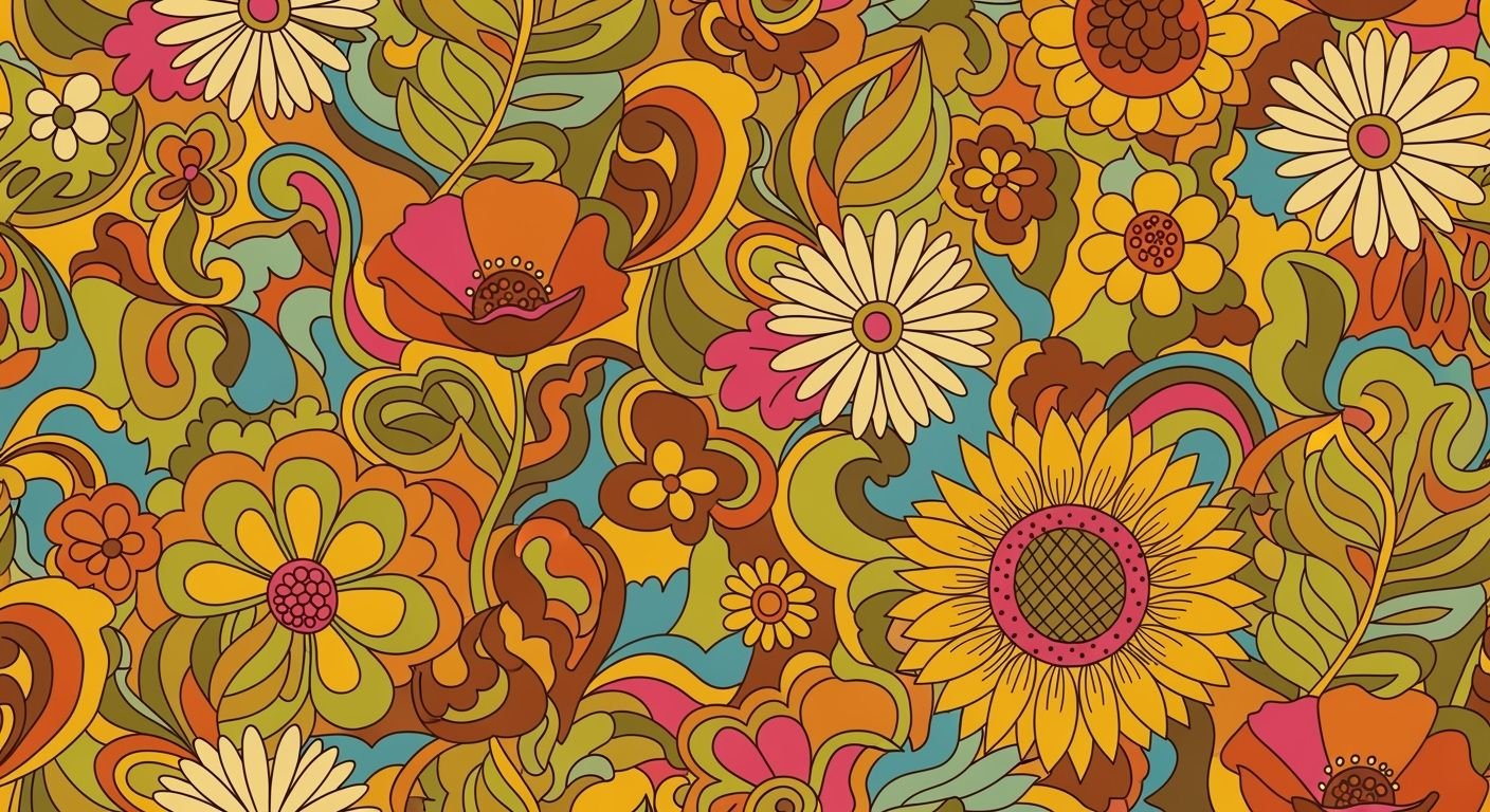 Retro floral background image 2