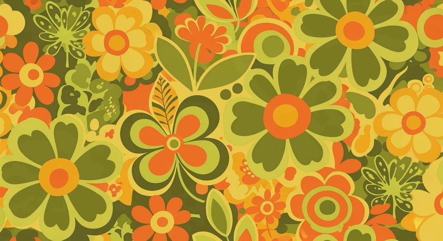 Retro floral background image 3