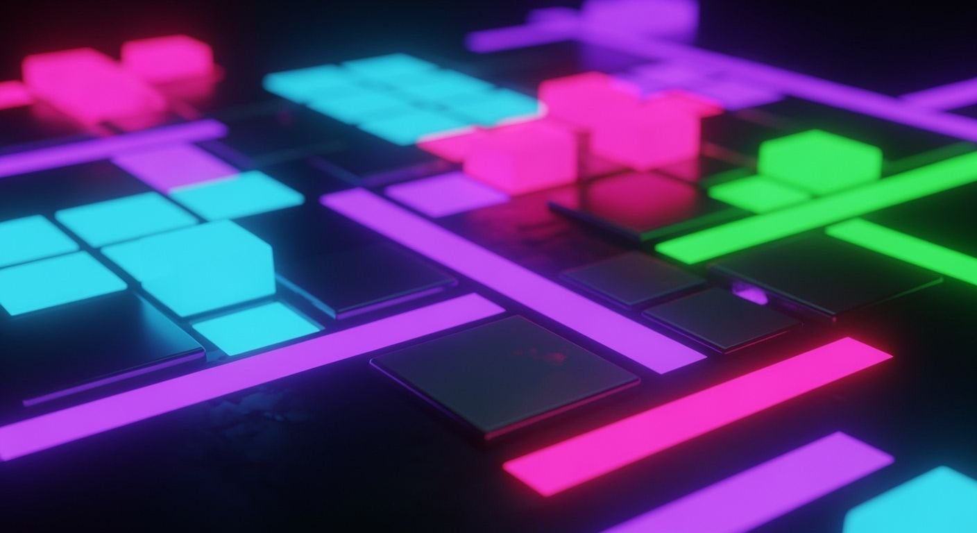 Retro neon tile background image 3