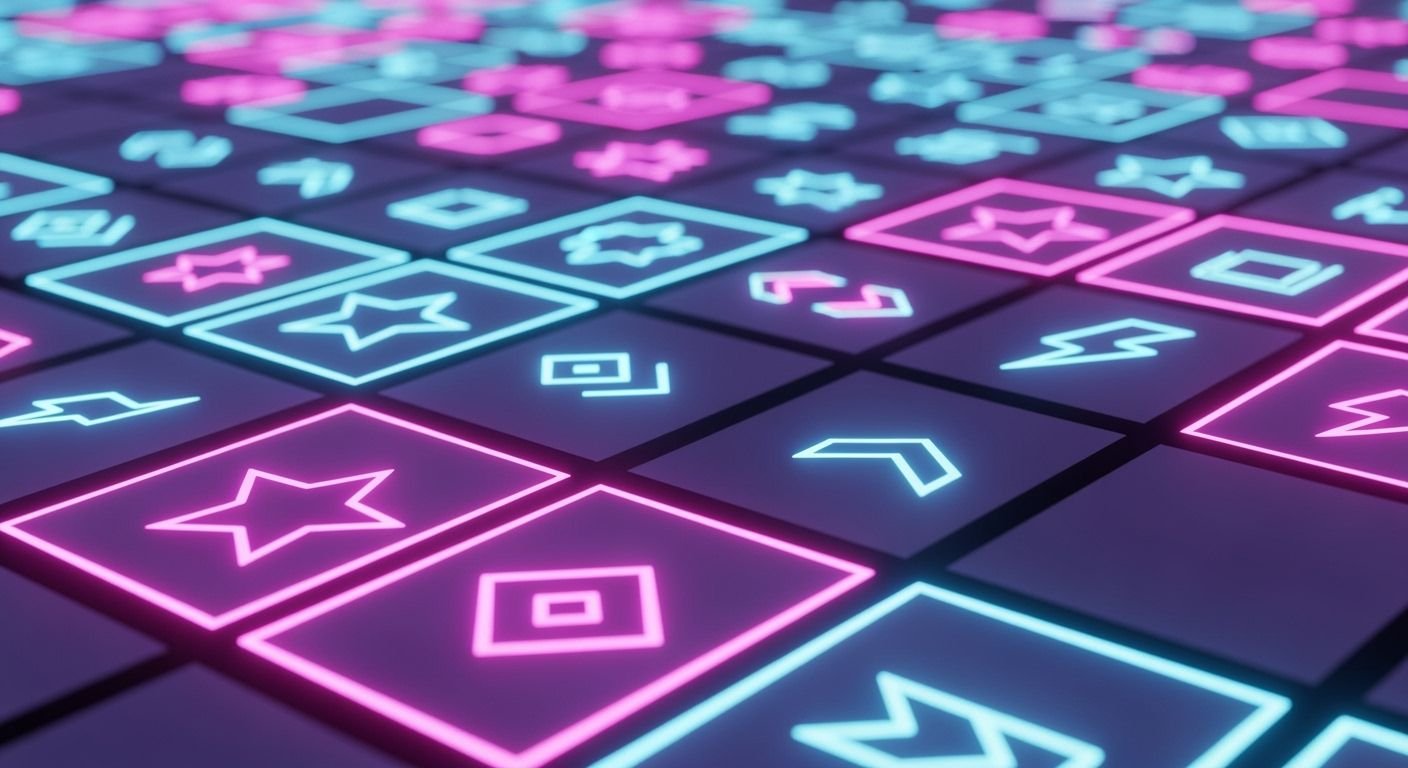 Retro neon tile background image 4