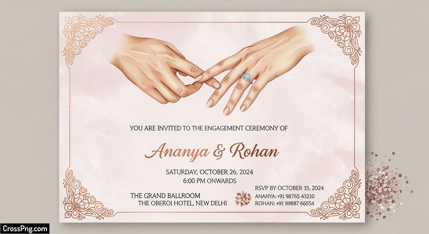 Ring ceremony engagement invitation card image