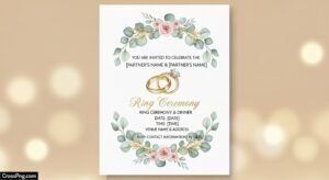 Ring ceremony engagement invitation card image 2