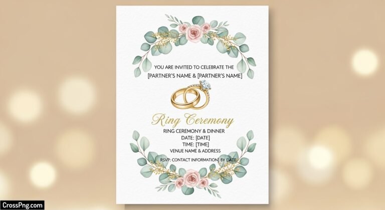 Ring ceremony engagement invitation card image 2