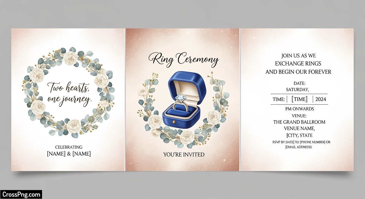 Ring ceremony engagement invitation card image 3