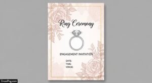 Ring ceremony engagement invitation card image