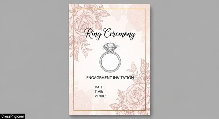 Ring ceremony engagement invitation card image