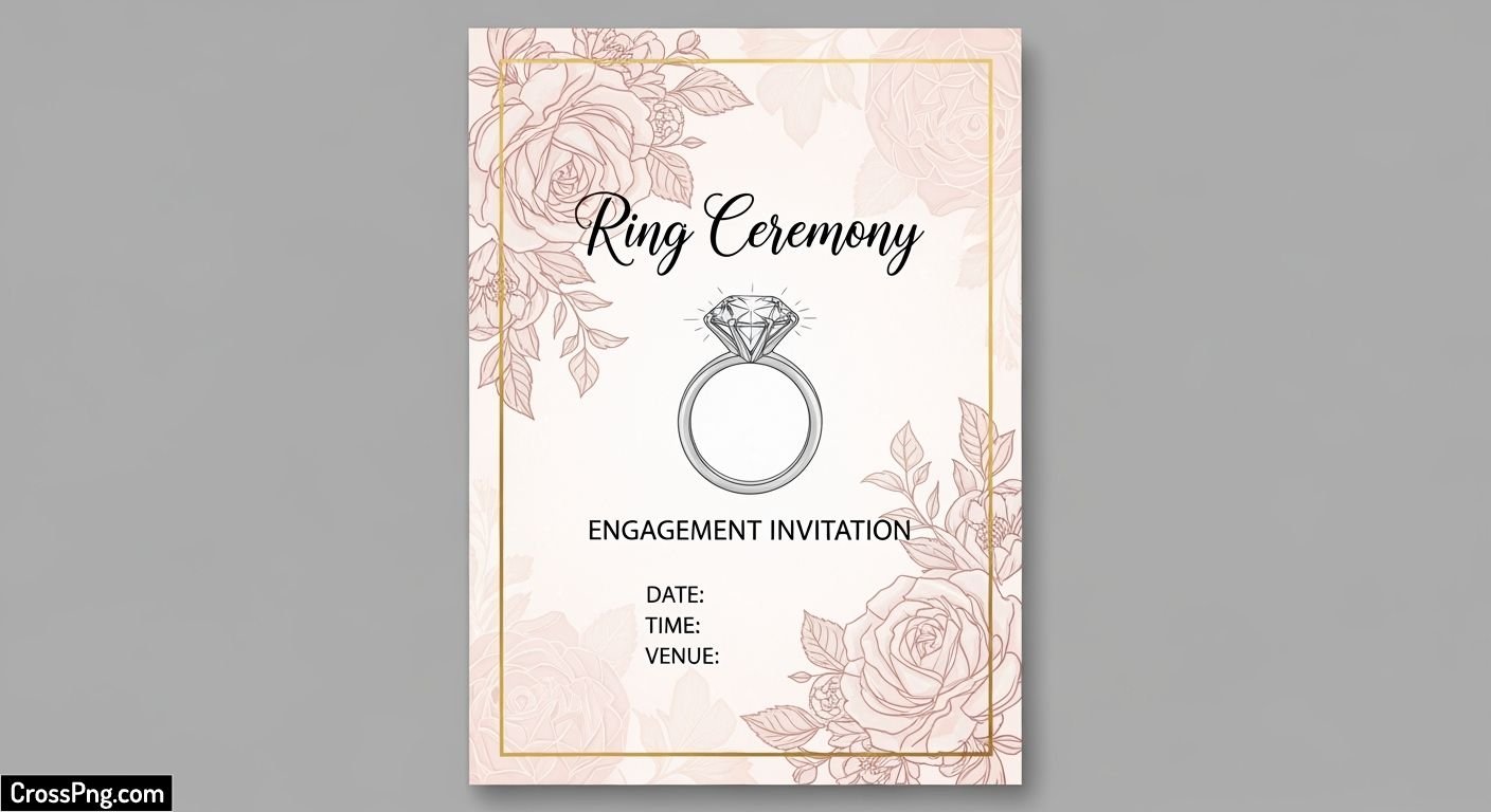 Ring ceremony engagement invitation card image