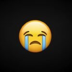 Sad emoji black background image