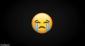 Sad emoji black background image