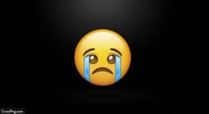 Sad emoji black background image 2