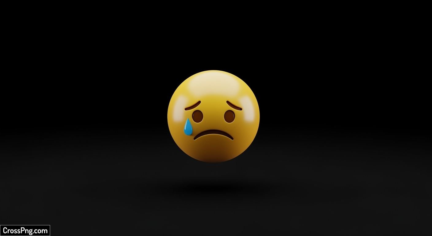 Sad emoji black background image 3