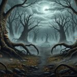 Scary forest background image 2