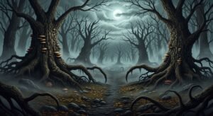 Scary forest background image 2