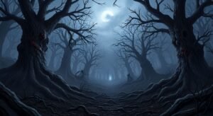 Scary forest background image 3