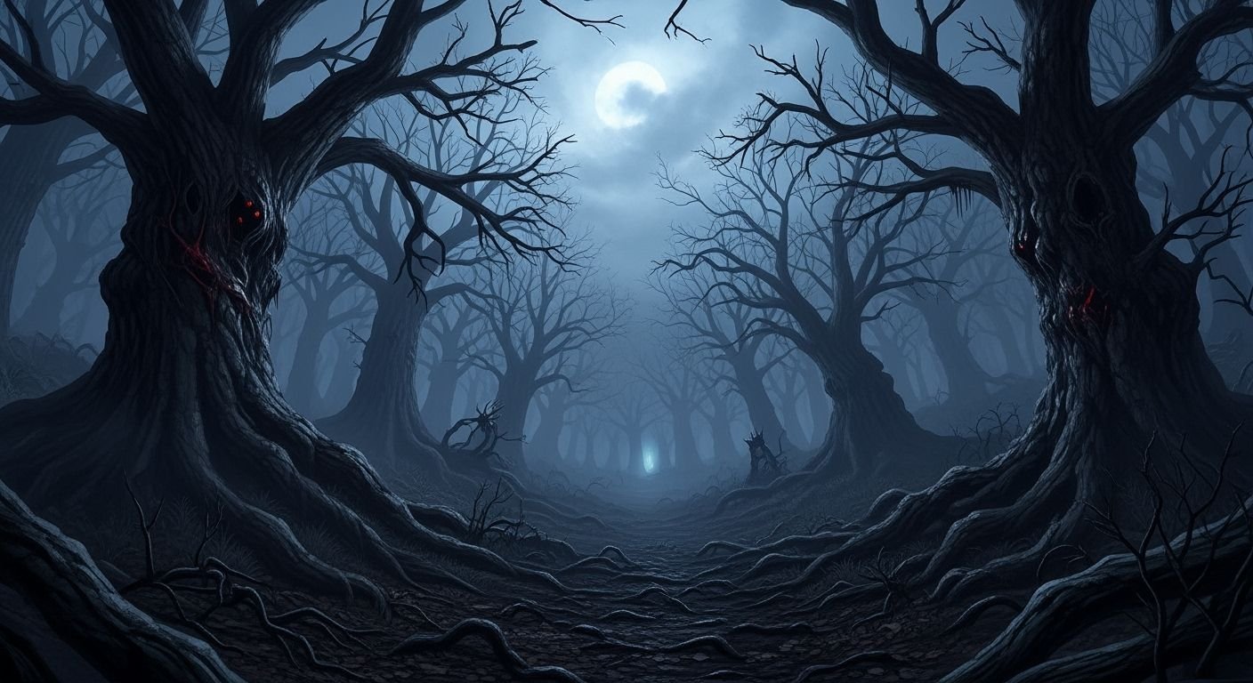 Scary forest background image 3