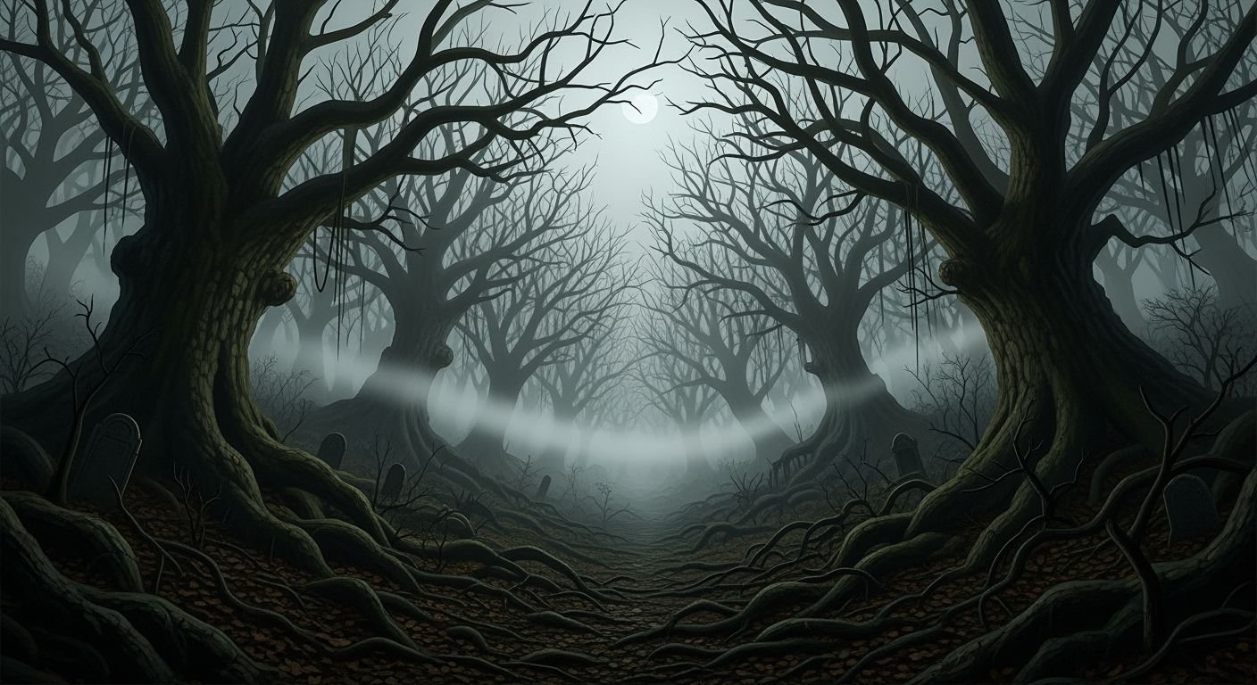 Scary forest background image