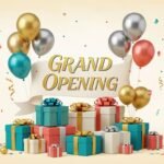 Shop opening invitation card background image
