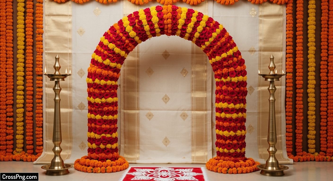 Simple ganpati background decoration image 3