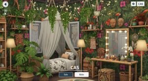 Sims jungle bedroom cas image 4
