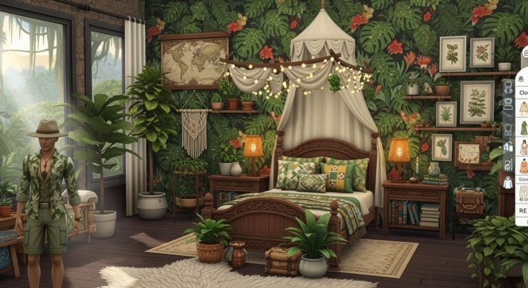 Sims jungle bedroom cas image