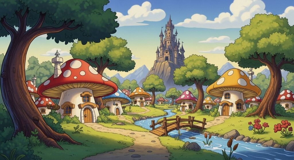 Smurfs animation background image
