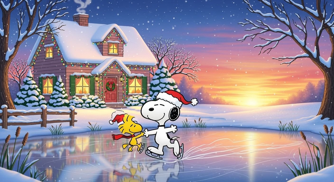 Snoopy christmas background image 3