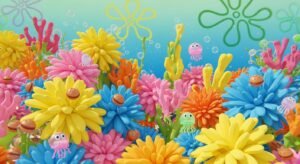 Spongebob floral background image 3