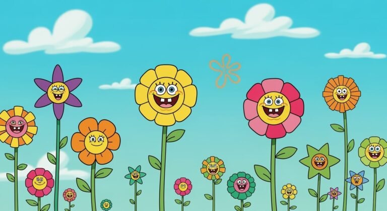 Spongebob flower background image 4