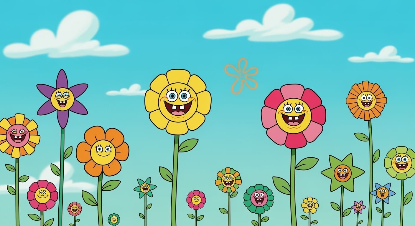 Spongebob flower background image 4
