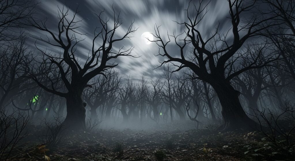 Spooky forest background image
