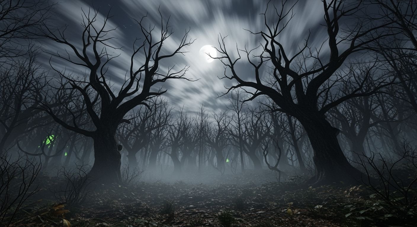 Spooky forest background image