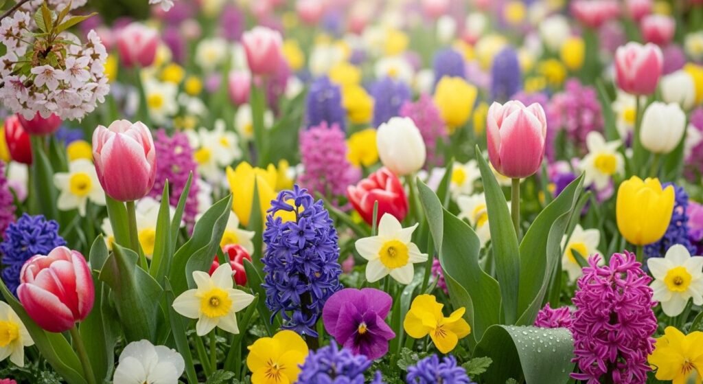Spring flowers background image 2